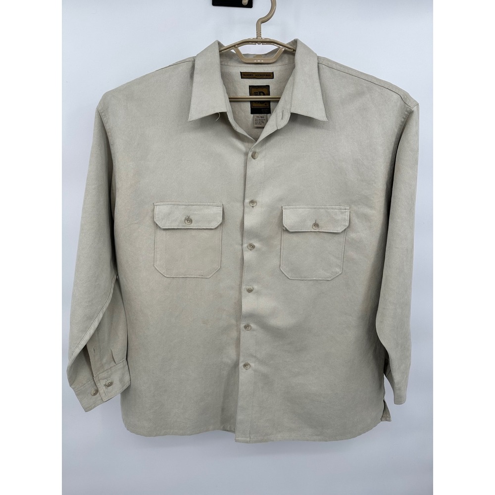 Bruno Sueded Microfiber Shirt Mens 2X Big Long Sleeve Button Up Pockets‎
